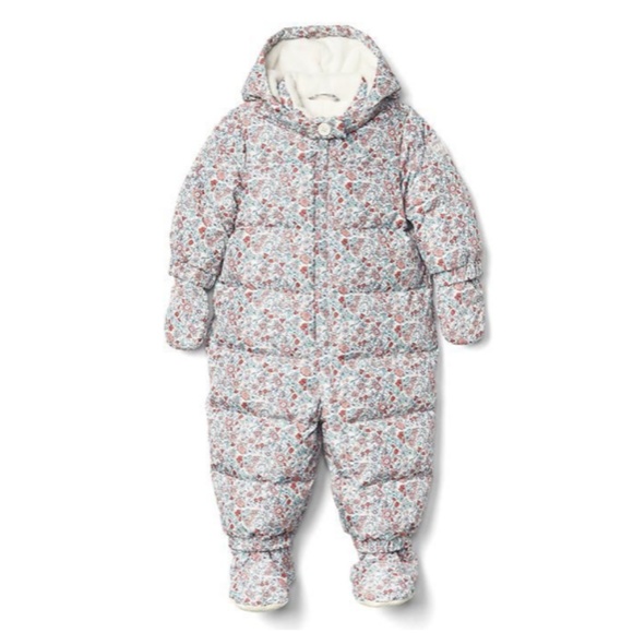 GAP Other - Gap Baby Ecopuffer Down Snowsuit Pink Floral